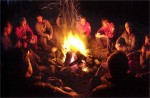 People around camp-fire